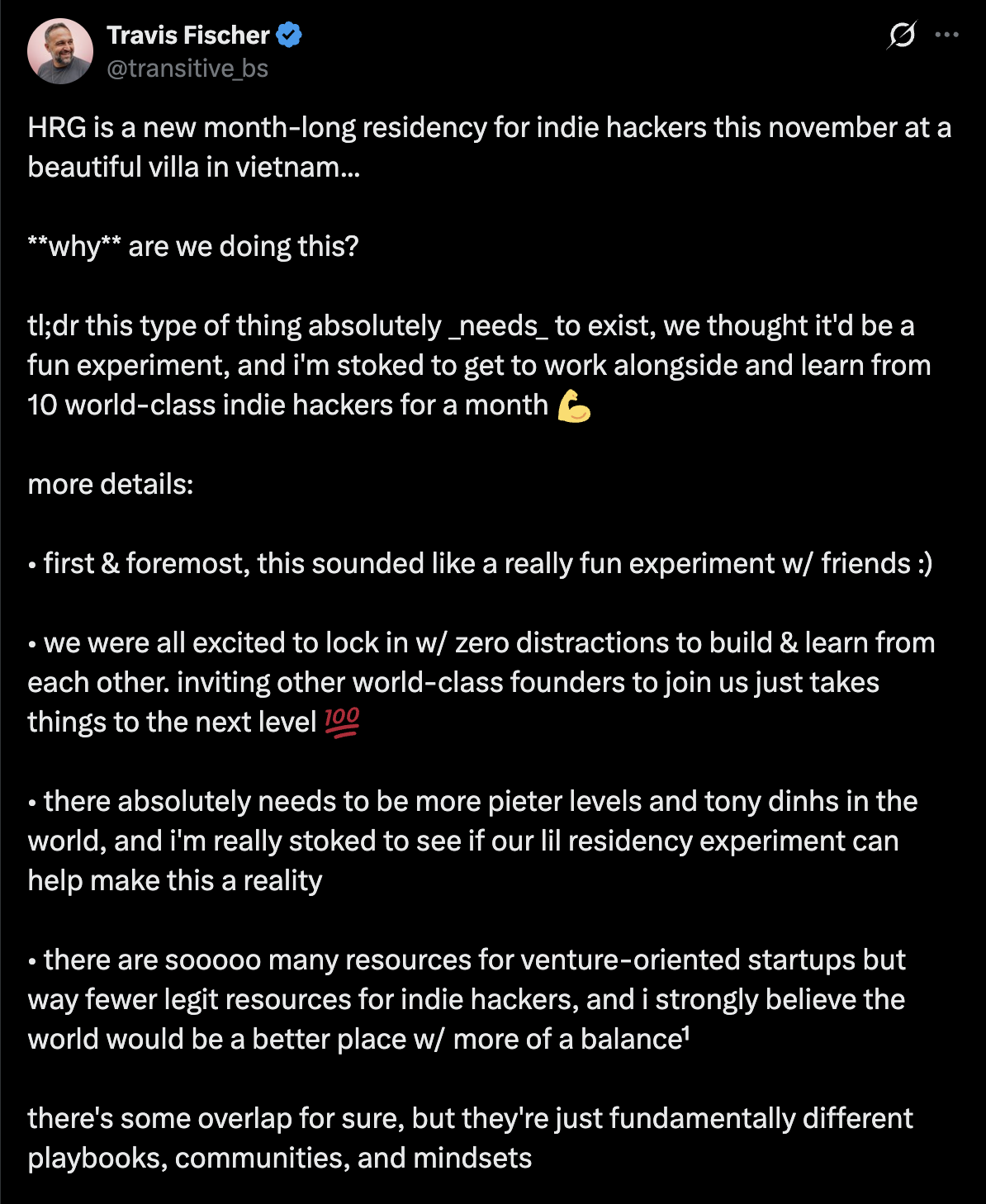 Announcing the Hacker Residency Group