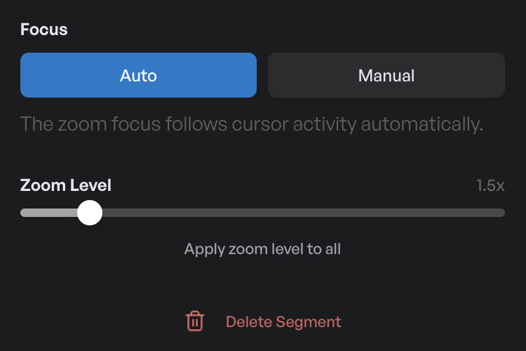 The Zoom Level slider in the Animation panel with the Apply zoom level to all button below it